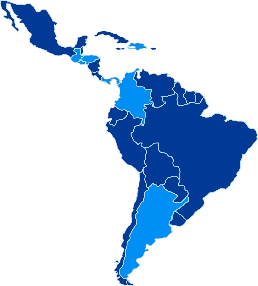 Mapa de países con cobertura de fianzas internacionales